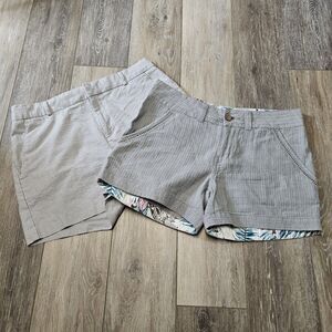Banana Republic AMK Chino Shorts Bundle 2 Pair Seersucker Striped Women's 4